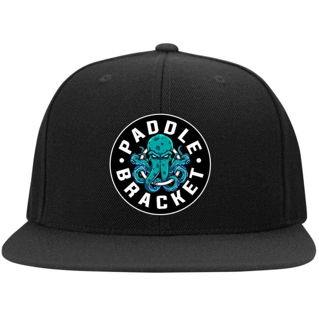 Paddle Bracket Embroidered Flat Bill High-Profile Snapback Hat